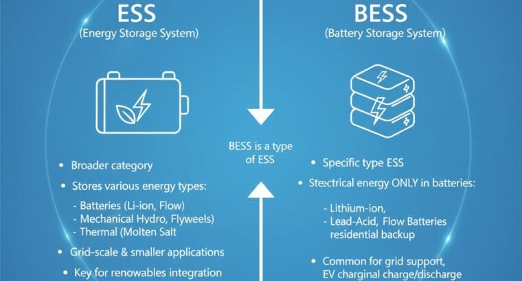 ESS vs BESS: What’s the Difference? The Complete Guide (2025)