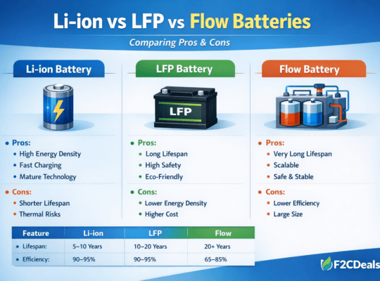 Comparing Li-ion vs LFP vs Flow Batteries: Pros & Cons